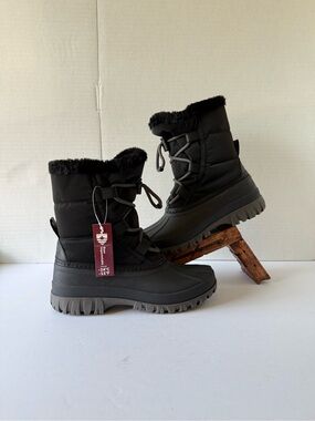 Royal Canadian Clinch Winter Snow Boots BlackWomen’s Size 6 Waterproof Base New